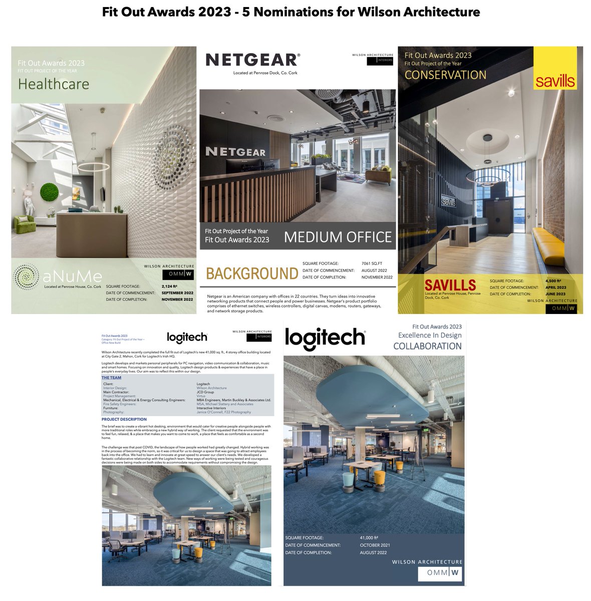 5 Nominations for Wilson Architecture at the Fit Out Awards 2023