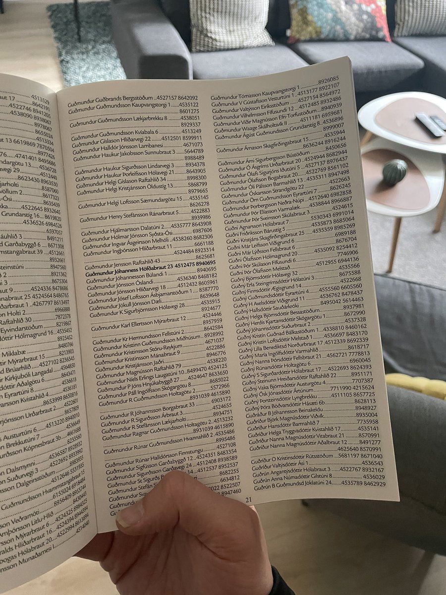 Part 73 of how Iceland is the coolest and friendliest country in the world: This little book is delivered to every home in the northwestern part of Iceland, for free, and it includes everyone’s address and phone number in case you ever need to reach someone in the area! 🫶🇮🇸