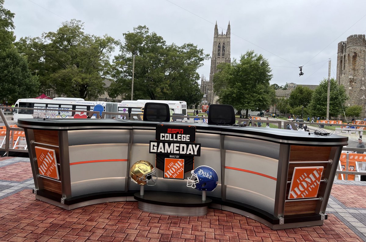 A first look at the <a href="/CollegeGameDay/">College GameDay</a> set for Saturday’s big show in Durham. 

<a href="/DukeATHLETICS/">Duke Athletics</a> has been great hosts to our ESPN crew. 😈