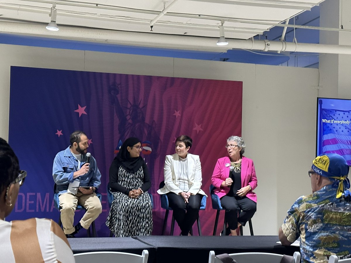 elizbattiste's tweet photo. Kicking off the last day of the @RepresentUs #AmericanDemocracySummit with a conversation about expanding voter participation with @RaaheelaAhmed, @JocelynBucaro of @MobileVoting and @RepBSW of @voteathome. #ADS23 https://t.co/kQawH9kiIV