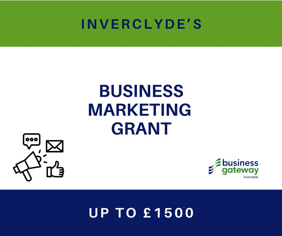 🌟 Exciting News for Inverclyde Businesses! 🌟 You could be eligible for a marketing grant from Inverclyde Council. Covering up to 100% of eligible marketing costs (excl. VAT) with a max contribution of £1,500. Don't miss out! 🚀💼 Contact us for more details