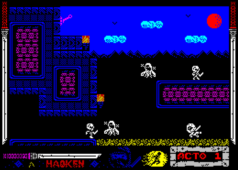 HicksRetro's tweet photo. Me complace anunciar que el desarrollo de #Haoken para zx spectrum ha terminado, el juego esta completo. Mañana tendreis una demo jugable en @AmstradEterno para quien quiera probarlo en el stand del amigo @PatMorita , espero que os guste! https://t.co/oP7ZsuaBDC