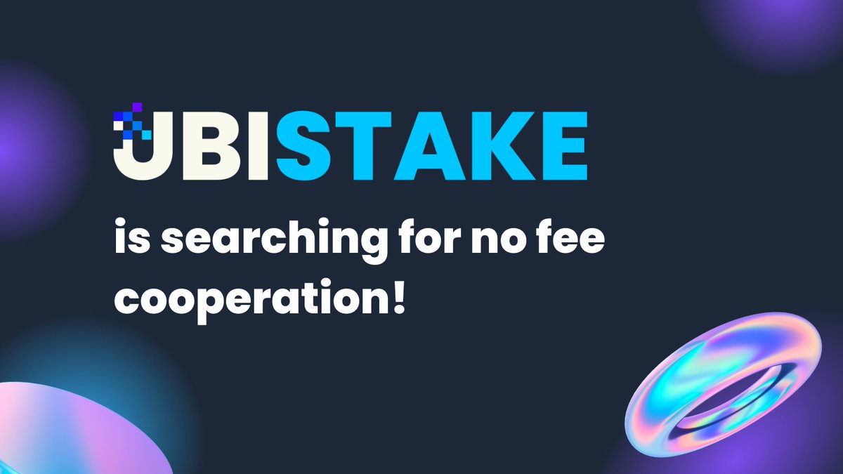 ProjectUbiStake's tweet photo. UbiStake is searching for projects for no fee cooperation!

Do you know a start-up project which is searching for opportunities to grow? See what UbiStake can offer ⬇️ https://t.co/LZDs62rAA2
