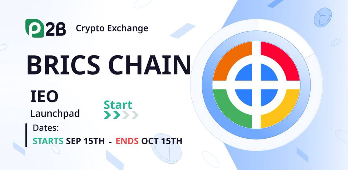 The Launchpad session for $BRICS token started on Sep 15 P2B.Token Sale BRICS | Buy $BRICS at the Best Price on IEO | P2B Exchange (p2pb2b.com)

End Date: Oct 15

Proceed to the launchpad: p2pb2b.com/token-sale/BRI…

P2B Tweet link:
x.com/p2b_exchange/s…