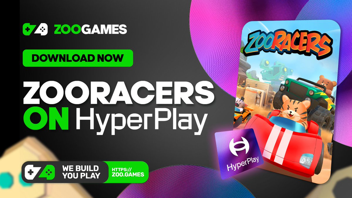 #ZooRacers is now listed on <a href="/HyperPlayGaming/">HyperPlay</a>! 🎮

Visit hyperplay.xyz and download the HyperPlay launcher.

Browse through various games but make sure to add your favorite battlekart game to your HyperPlay library first!

#ZooGenes #ZooGames #P2E #blockchaingaming