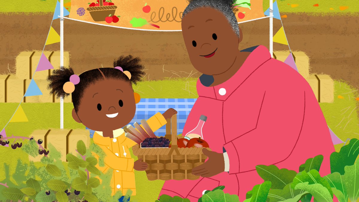 JoJo & Gran Gran are back! It's time for a Harvest Festival today at 5:30pm on #CBeebies & @BBCiPlayer 🍂 The new season stars @TreeVoices, Ben Bailey Smith, @katherine_kelly & @SyrusLoweDown 🤩 #JoJoandGranGran #BBCStudiosKidsAndFamily @CBeebiesHQ @bbcstudios