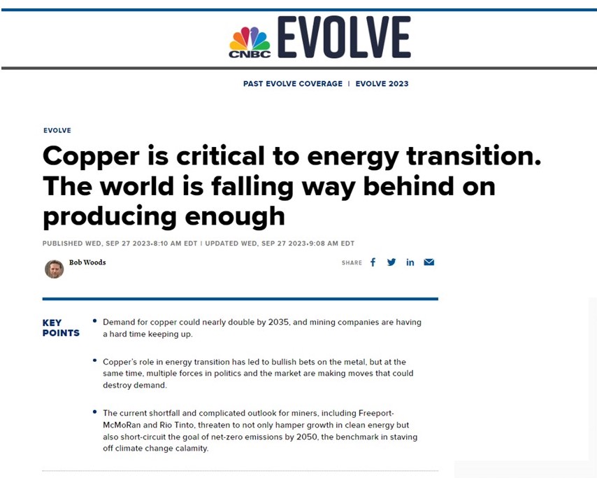 CopperE29's tweet photo. CNBC: Copper is critical to energy transition. The world is falling way behind on producing enough. That shortfall threatens to not only hamper growth in clean energy but also short-circuit the goal of net-zero emissions by 2050.
Read more at https://t.co/PmuoWXjZ0Z
$ECU.V #EMTRF https://t.co/HYTrcFlAPk