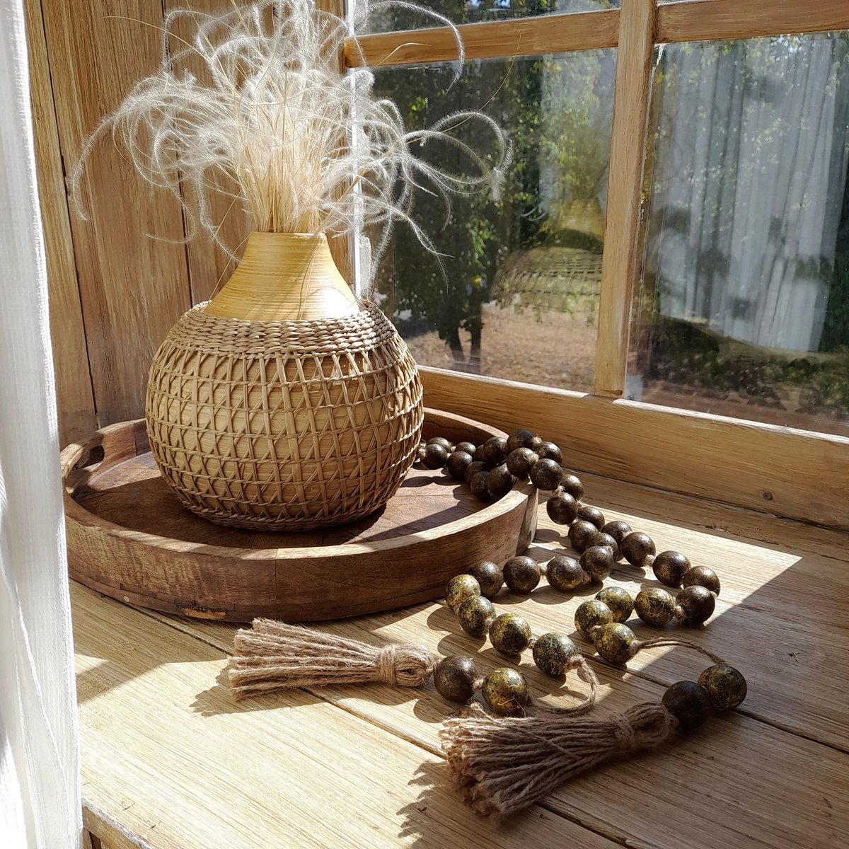 This rustic garland serves as a unique coffee table centerpiece, expressing your faith and adding a touch of bohemian charm to your decor.
#HomeDecor #homesweethome #woodenbeads #smallbiz #switzerland #lifestyle #bohochic #bohostyle 
🌐 labyswitzerland.etsy.com