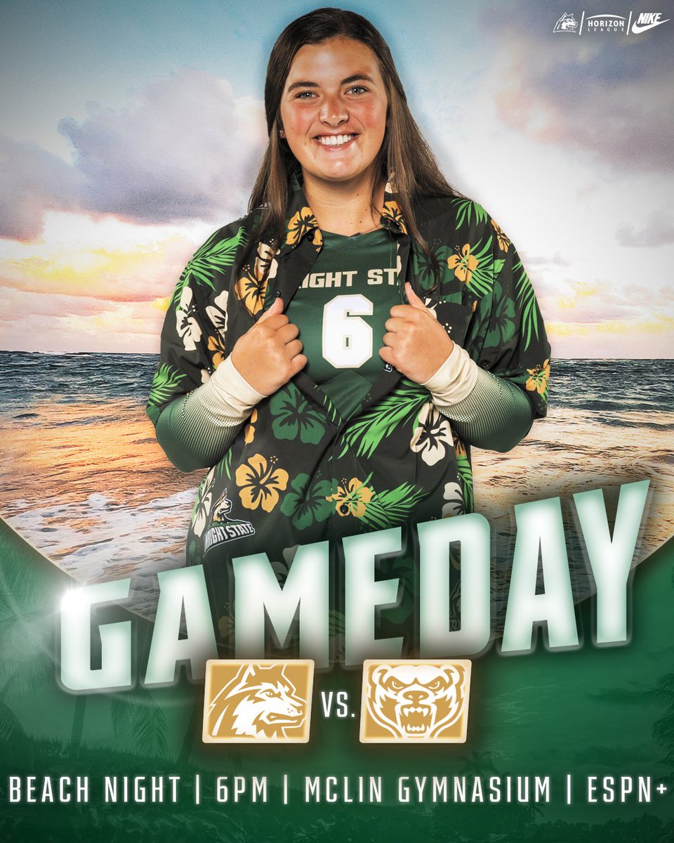 WSUVball's tweet photo. Back in McLin! See you tonight!

🆚 Oakland
⏰ 6pm
📺 ESPN+
📍 McLin Gymnasium
🎟 Free Admission
🏝 Beach Night

#RaiderUP | #RaiderFamily https://t.co/yXpi6jOh2H