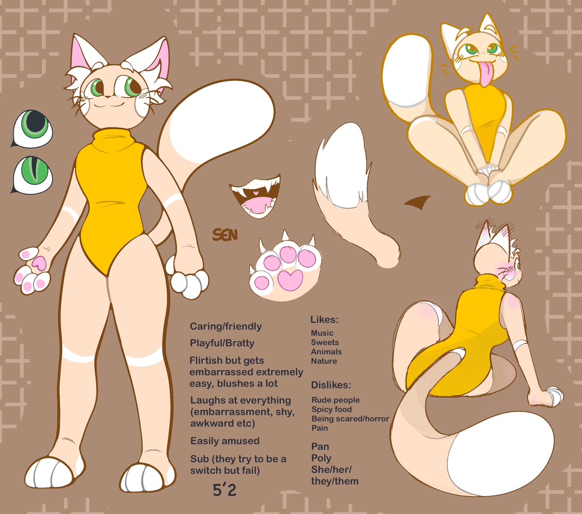 Cough cough wanted to show my cat sona, you probably wont see much of her but if you do, now you know ! :D 💛