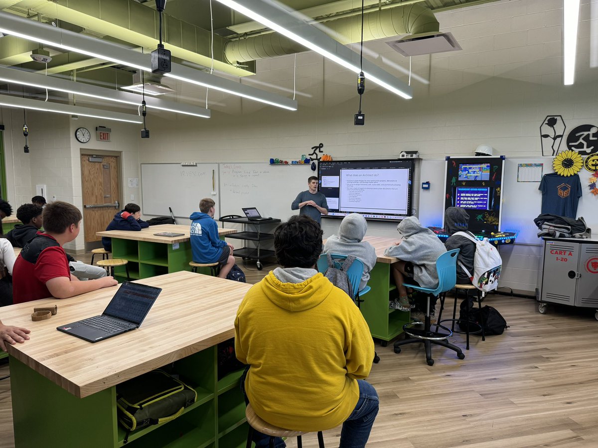 Thank you Trevor Swanson from Triad Architects for speaking to our engineering students at  Minerva Park Middle School for @OhioTechDay! Trevor is an architect who helped design our newest (and beautiful) middle school!
@WCSOH @tellwesterville @CMHRach