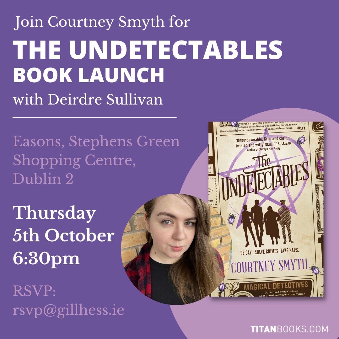 📢 BOOK LAUNCH NEXT WEEK!! Join me and the fantastic @propermiss to celebrate the launch of THE UNDETECTABLES @easons Stephen’s Green! All welcome, just send a wee email to RSVP@gillhess.ie so we know you’re coming 💜