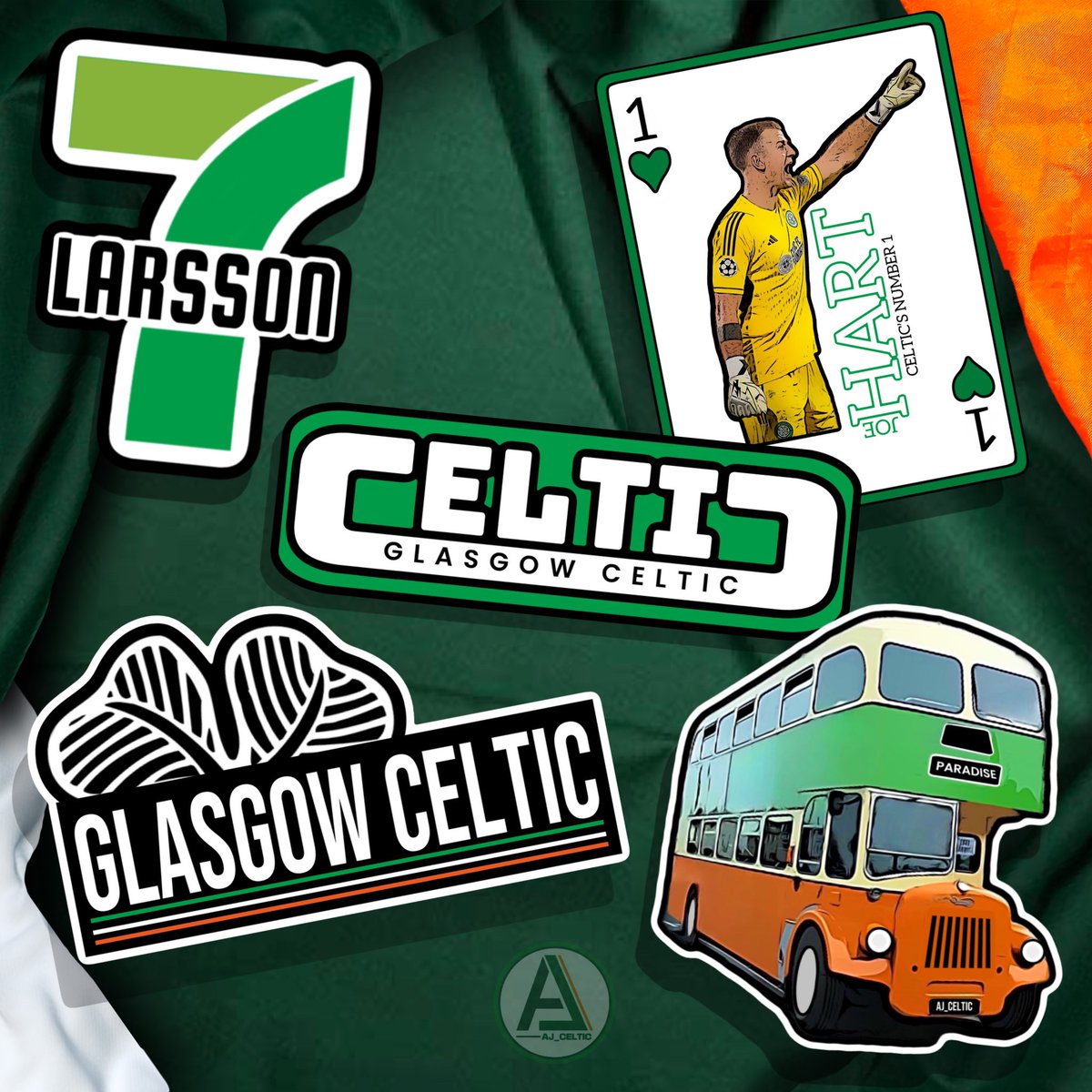 Our latest sticker drop comes at you as a nod to the original AJ_PCK's of our early days. Celtic cleverly blended with distinctive designs in the way that only we do! 🍀💚

RT &amp; FOLLOW TO WIN A FREE PACK 🔁

ajceltic.bigcartel.com/product/mxd-pck