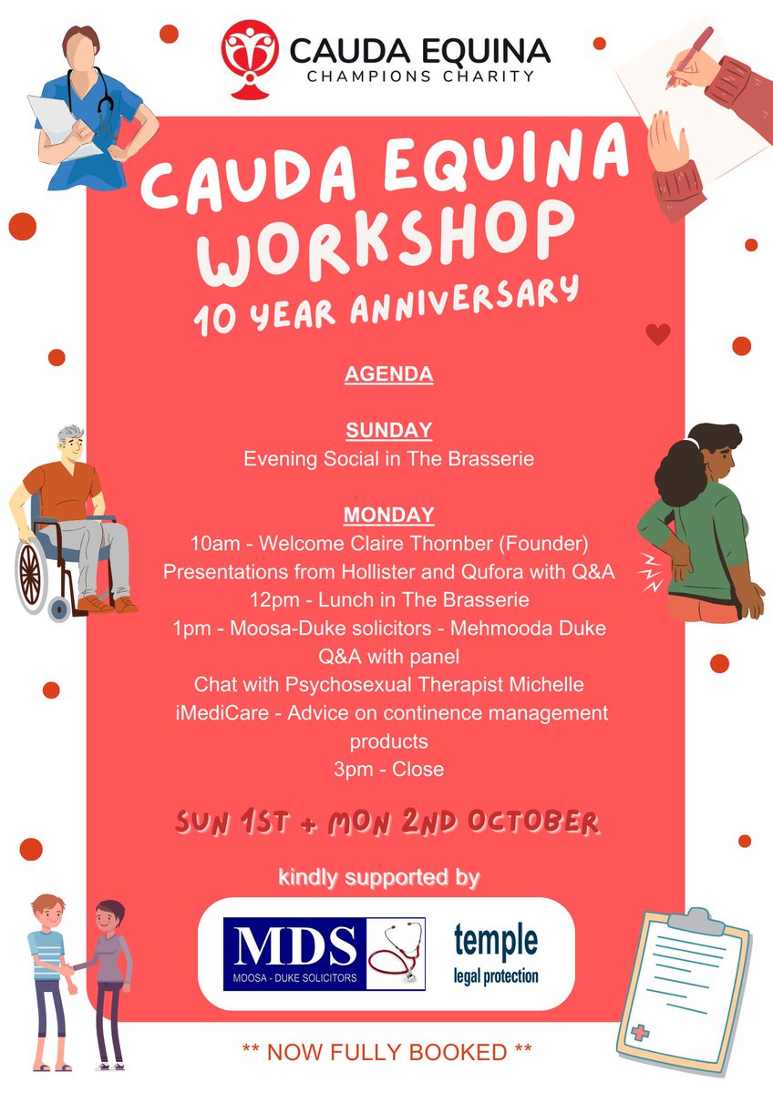 Cauda Equina Syndrome is a serious spinal condition that can usually be avoided with timely diagnosis and surgery, but it can often be missed due to lack of awareness. 

We are proud to support @caudaequinacesa with the #caudaequina workshop on 1st and 2nd October.