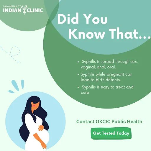 Did you know? Syphilis during pregnancy can cause birth defects.  Ensure the safety of yourself and your baby. Take action now! Call (405) 948-4900 ext. 467 to learn how you can protect yourself and your little one. #SyphilisPrevention #SafePregnancy #OKCIC