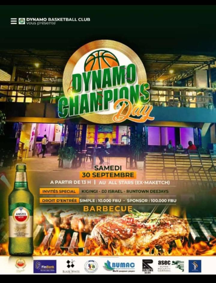 AkezaSports's tweet photo. #DynamoDay.
Le match du week-end pour les amoureux du ballon Orange . Soyez nombreux au terrain Département pour soutenir @DynamoBbc.
11h : Dynamo vs Sélection des joueurs de la VBL
Le vainqueur aura une enveloppe d'un million tandis que le perdant aura 500.000 fbu. https://t.co/KZKtwFrTJy