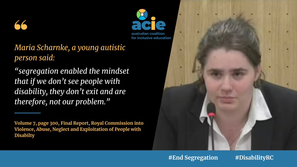 AllMeansAllAus's tweet image. “Segregation enabled the mindset that if we don’t see people with disability, they don’t exit and are therefore, not our problem.” @MScharnke #EndSegregation #DisabilityRC