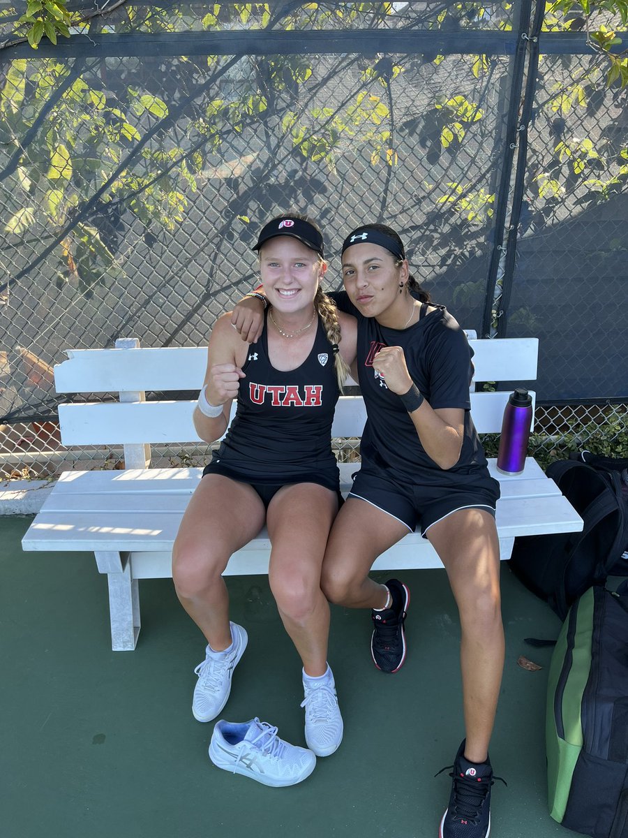 Our freshman Sara Akid and Emma Kamper picked up their first fall W today taking down the No. 3 seed from Cal with an 8-3 score. #GoUtes