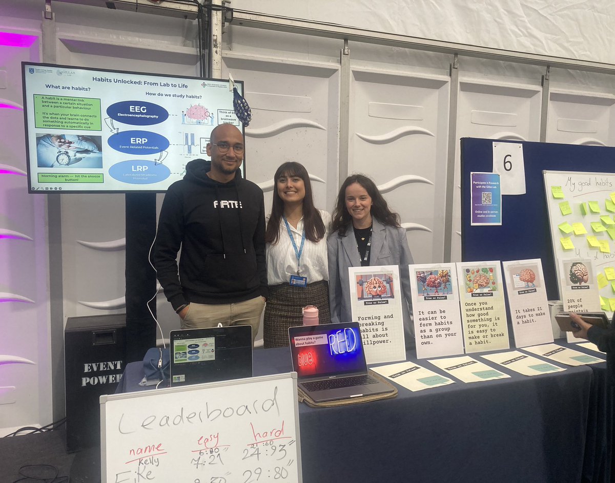 We're here in Front Square till 8pm, talking habit fact or fiction! 🧐✅🔮 Drop by and say hi! 👋🕗 #EuropeanResearchersNight #STARTatERN #researchMATTERS #LoveIrishResearch