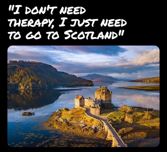 '🏴󠁧󠁢󠁳󠁣󠁴󠁿 Escaping to the land of tartan and misty moors! Sometimes, all you need is a little #Scotland magic to heal the soul. No therapy required! 🌄💙

 #Wanderlust #HighlandsAdventures #ScenicEscape #scottish #scottishkilt #kilt #scotland #scott #meme #joke #needscotland #tartan