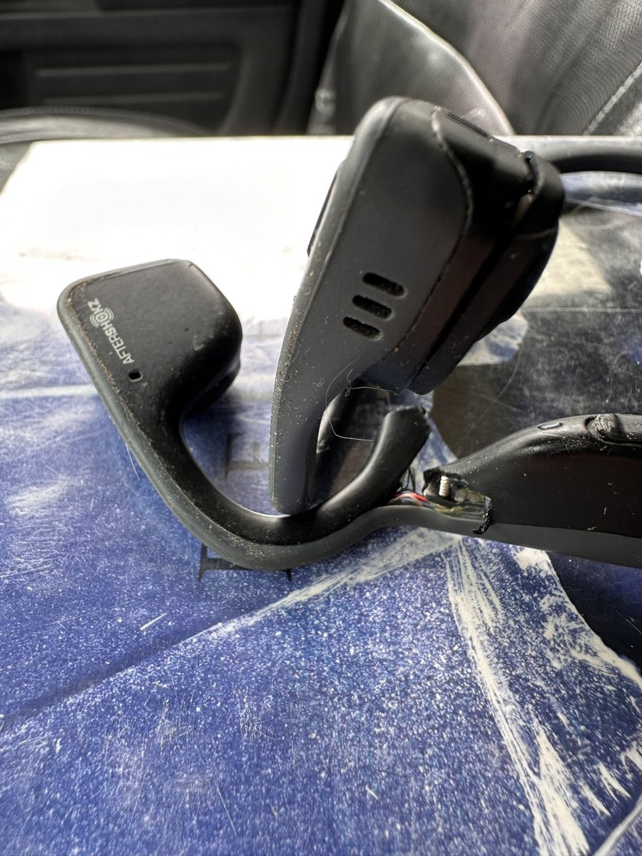 I’m so sad my <a href="/ShokzUSA/">Shokz</a> broke today 😢 Not exactly sure what happened. Went to put them on and the piece just snapped. They were my favorite headphones. #Aftershokz #FirstWorldProblems I know.