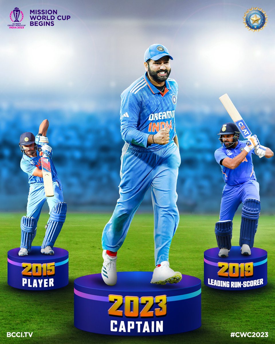 _d10s_bd's tweet photo. Player in 2015 ➡️ Leading run-scorer in 2019 ➡️ Captain in 2023 🙌

𝗠𝗶𝘀𝘀𝗶𝗼𝗻 𝗪𝗼𝗿𝗹𝗱 𝗖𝘂𝗽 𝗕𝗲𝗴𝗶𝗻𝘀 🏟️

Skipper Rohit Sharma is geared up for #CWC23 😎

#TeamIndia | @ImRo45
@PMOIndia @mipaltan @imVkohli @garyplayer https://t.co/h1ltHncUK6