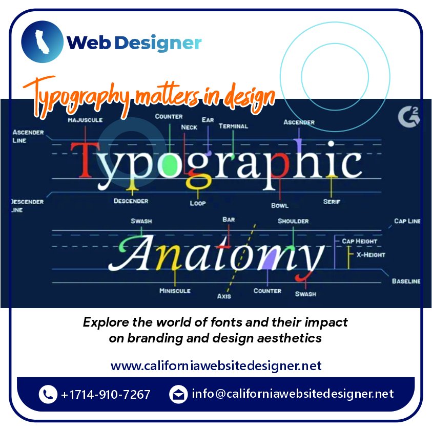 cawebdesigner's tweet image. "Typography matters in design! Explore the world of fonts and their impact on branding and design aesthetics." 

#Typography #DesignFonts 

californiawebsitedesigner.net/service-catego…