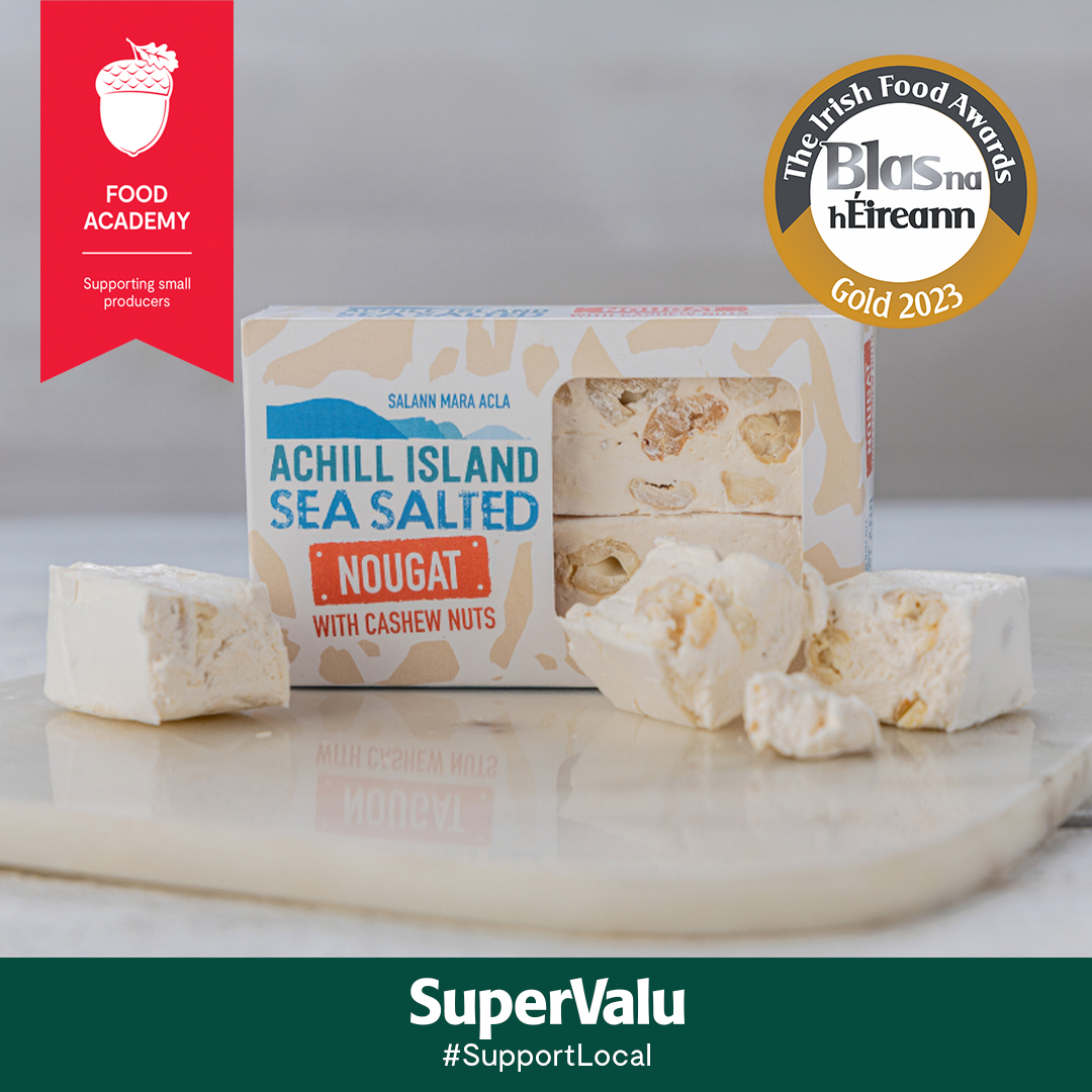 🏆 GOLD 🏆And the great results just keep rolling in ☘️😍This time it's a GOLD Award for @achillseasalt for their delicious Sea Salted Nougat with Cashew Nuts 🙌 Enjoy the celebrations in Dingle💫 #FoodAcademy #TasteofLocal #Blas2023 @BlasNahEireann