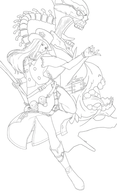 最近やり始めたギルティギアストライブにドハマリしています #ギルティギア #テスタメント  #イラスト #途中経過 