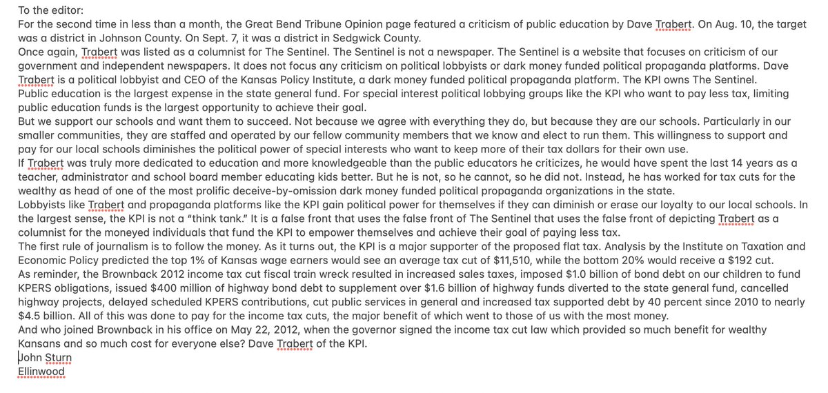 srothschild1's tweet image. John Sturn of Ellinwood. Amen, brother!