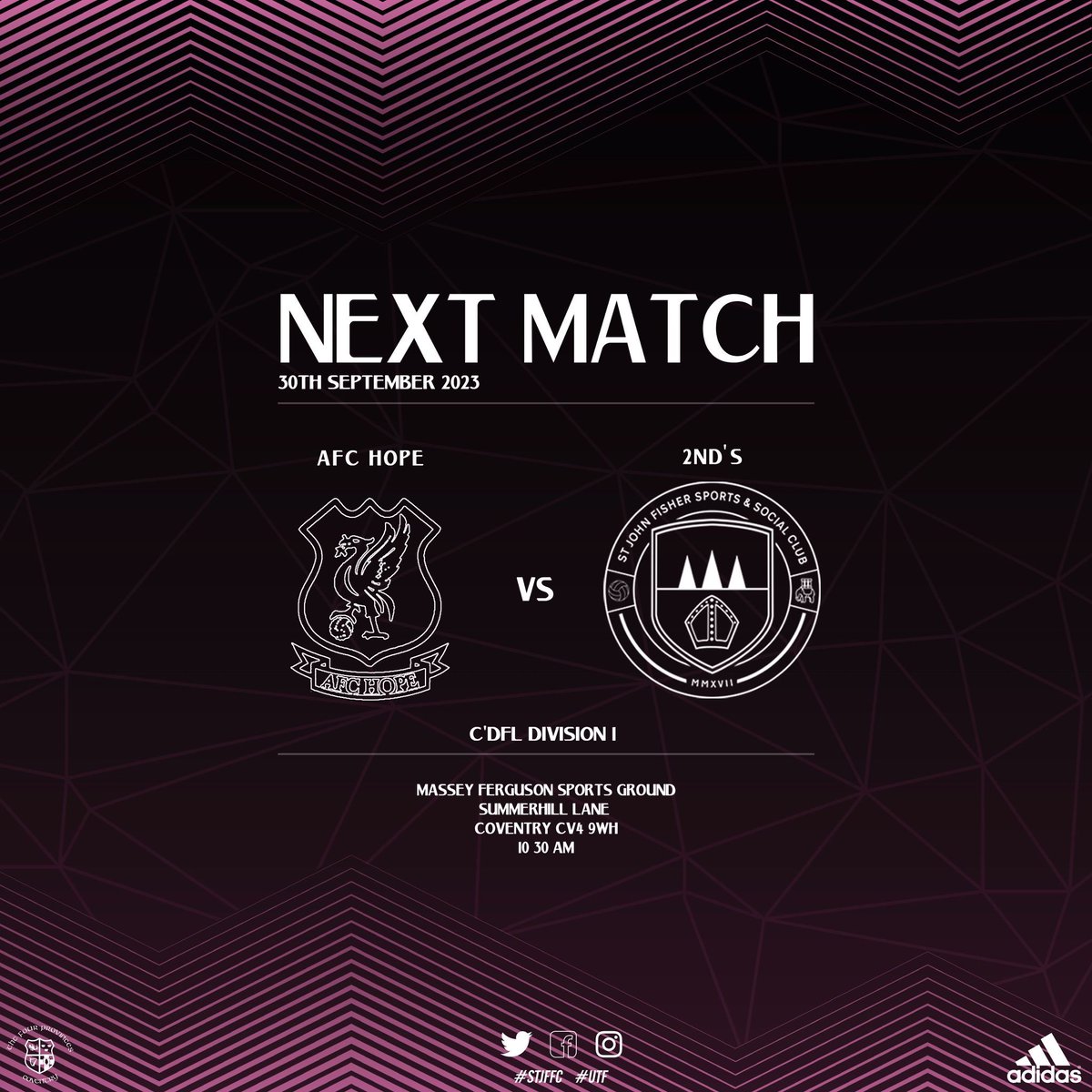 STJFFC's tweet photo. THE WEEKENDS FIXTURES. 

A double bill of big league action this weekend for both our Alliance and 2nd team. 

Come out and support the bhoys ✊🏻

#UTF🔴⚫️ https://t.co/HOTcNIhlHH