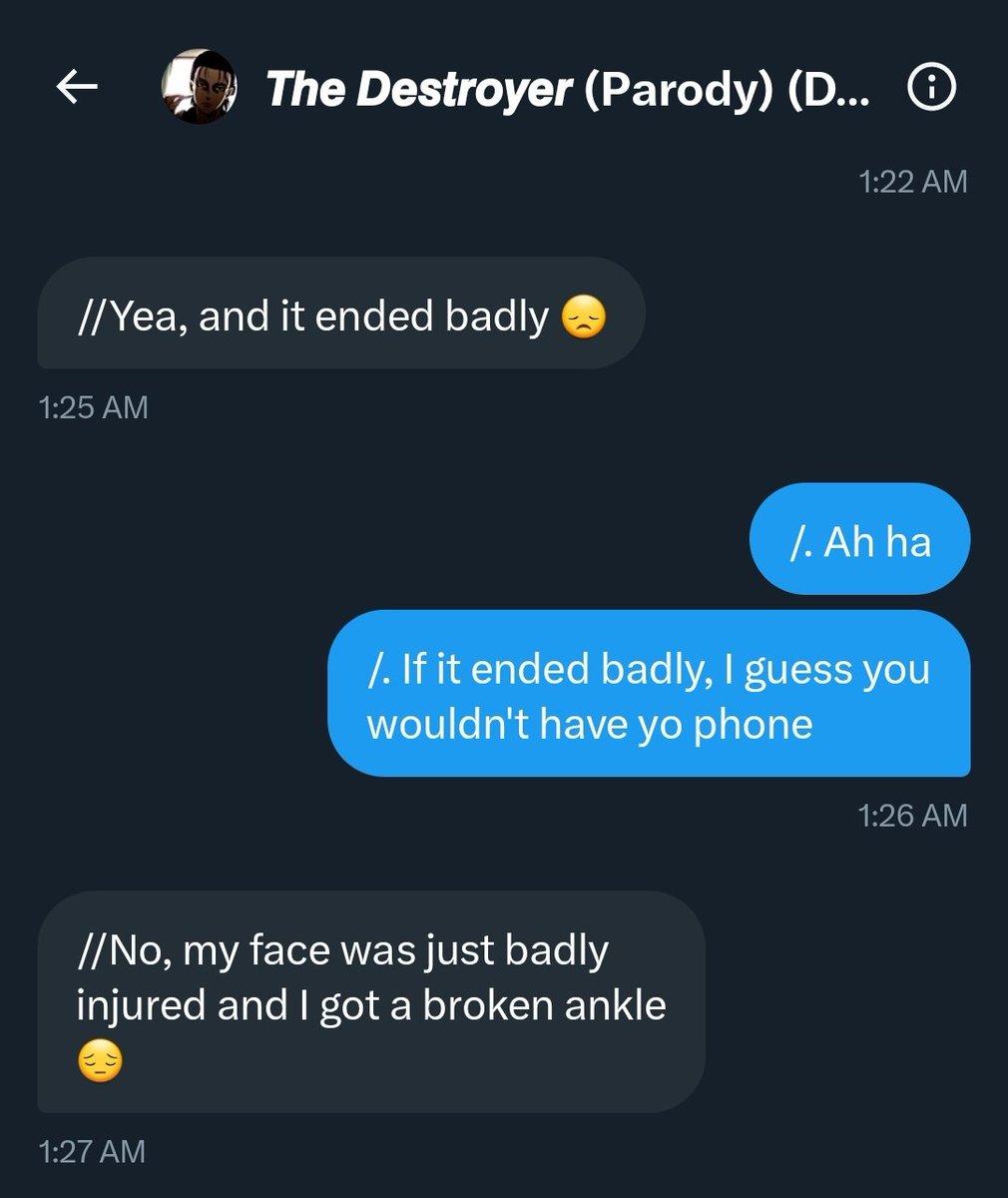 You allegedly lost a 1v2 against your mother and broke your ankle, and yet I haven't heard any of it. Yes, the screenshots are 2 months old. But even then, I haven't heard you tweet about it.