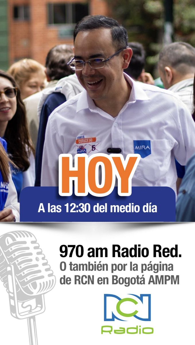 Ahora EN VIVO compartiendo nuestro trabajo y las propuestas por Bogotá.

Conéctate aquí 
Estoy escuchando "Bogotá AM - PM" en RADIO RED BOGOTA radiored.rcnradio.com