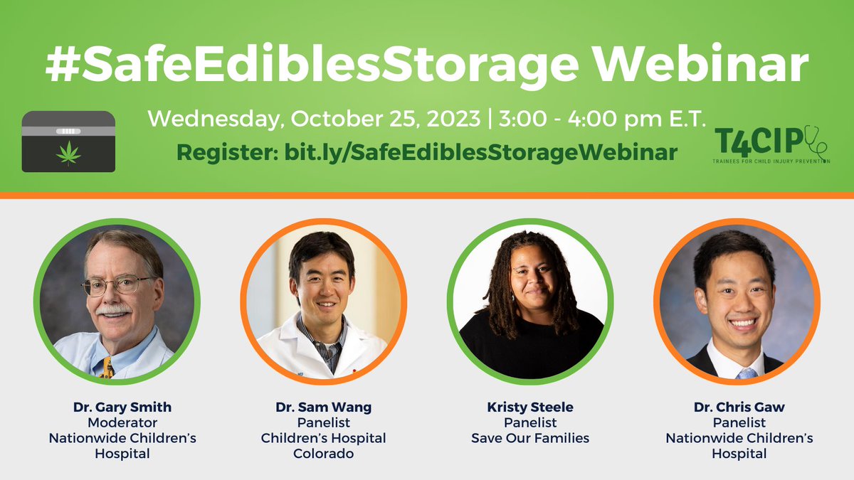 Registration is now open for our #T4CIP #SafeEdiblesStorage Webinar on Wednesday, October 25 from 3-4 PM EST. Click this link to save your spot today: bit.ly/SafeEdiblesSto…