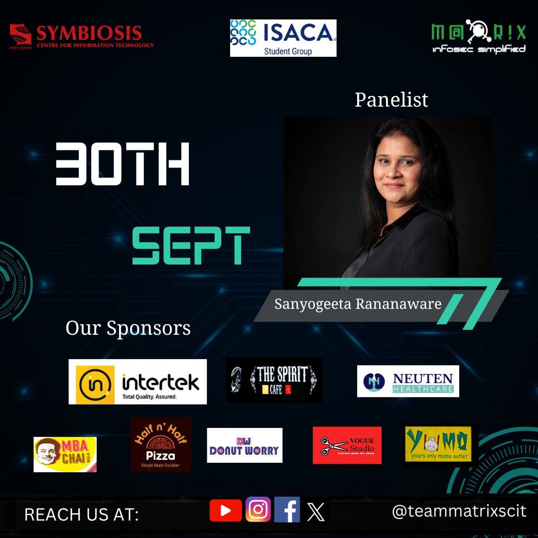 teammatrixSCIT's tweet image. Sanyogeeta Rananaware, Head of Privacy Awareness at Itellisecure, brings over 15 years of IT experience to CSAM&apos;23 Panel Discussion. She excels in data privacy, governance, and compliance strategies.

 #CSAM23 #PrivacyUnplugged #InfoSec