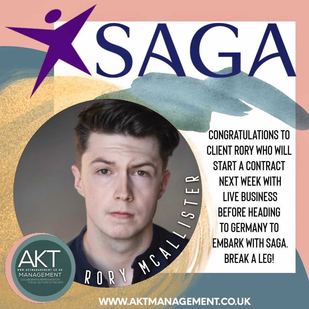 AKT_Management's tweet photo. Congratulations to client Rory who will start a contract next week with
Live Business before heading
to Germany to embark with SAGA. 
Break a leg! https://t.co/ZRx0HJgUyV
