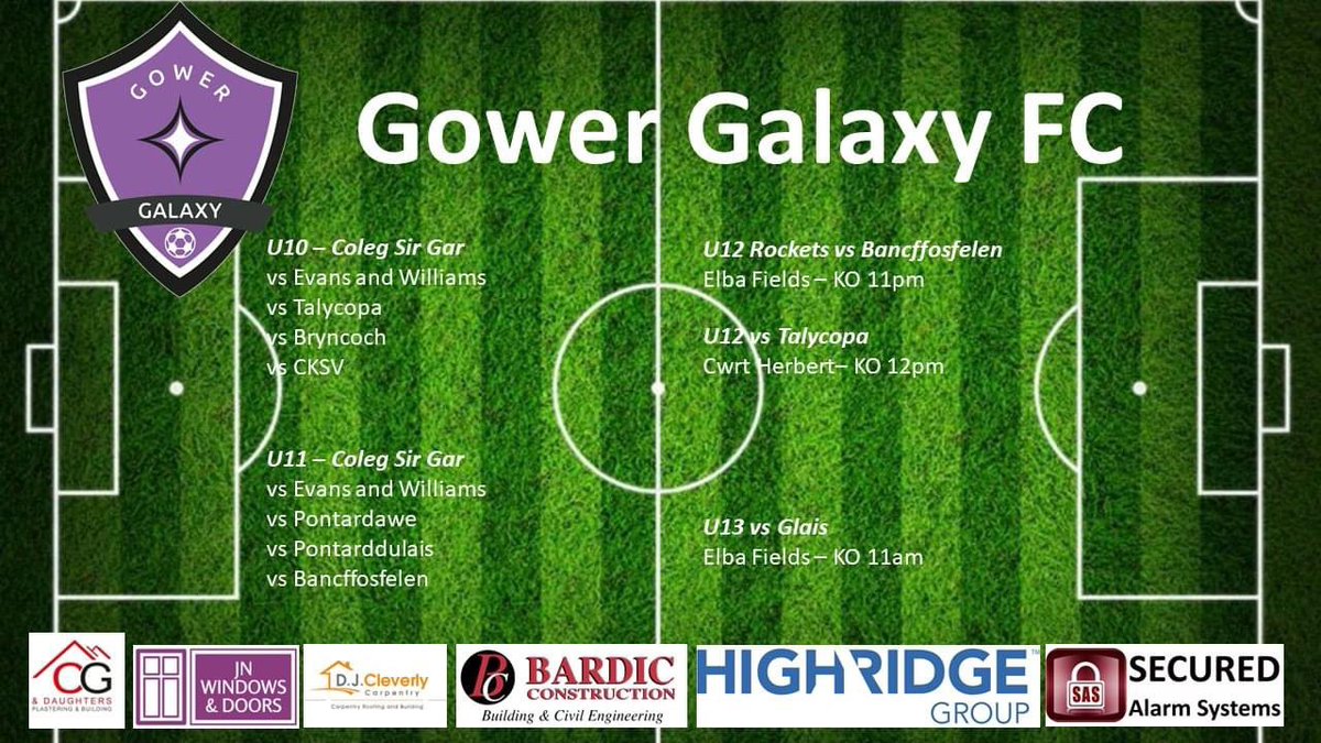 Gower Galaxy FC (@gowergalaxy) on Twitter photo Games for our teams this weekend. Come along and support ⚽️💜
<a href="/westwaleswgl/">Perago | West Wales Women & Girls League</a>
<a href="/HerGameToo/">Her Game Too</a>
<a href="/FreedomSwansea/">FreedomLeisureSwansea</a>
#galaxygirls #galaxy #lagalaxy Games for our teams this weekend. Come along and support ⚽️💜
<a href="/westwaleswgl/">Perago | West Wales Women & Girls League</a>
<a href="/HerGameToo/">Her Game Too</a>
<a href="/FreedomSwansea/">FreedomLeisureSwansea</a>
#galaxygirls #galaxy #lagalaxy