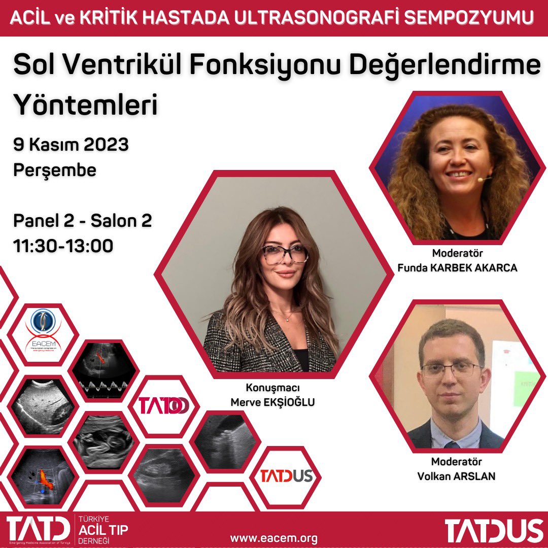 TrTatdus's tweet photo. Sempozyum Panelleri Titizlikle Planlanıyor🌟
Panel 2: Acil Ekografide Yenilikler 
Konu: Sol Ventrikül Fonksiyonu Değerlendirme Yöntemleri 💫TATDUS Eğitmeni Dr. Merve Ekşioğlu Bizlerle 
Sol ventrikül fonksiyonu değerlendirmenin güncel yöntemlerini keşfetmek için sunumu kaçırmayın. https://t.co/q0HD3wuKJ1