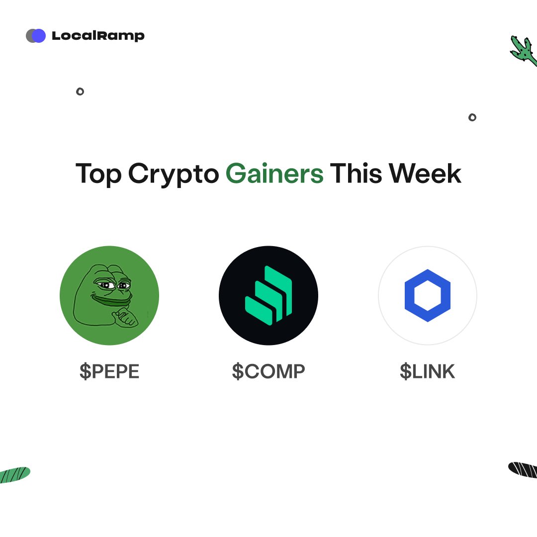 LocalRamp's tweet image. Here are the top crypto gainers and losers this week.

#cryptocurrency #topcryptoweekly #topcoinoftheweek #localramp #blockchain #cryptoupdates