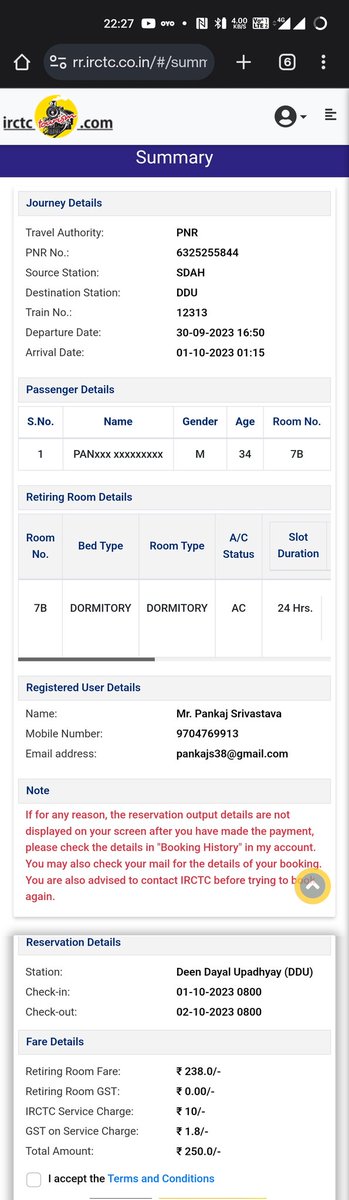 s38_pankaj's tweet photo. @RailMinIndia
@IRCTC
@AshwiniVaishnaw I am reaching DDU by 12313 at 0115 hrs, but dormitory checkin starts from 0800, how I will manage overnight at station. Sir is there any solution for this as I am not getting any option to change check in time. https://t.co/Xdsfh88StC