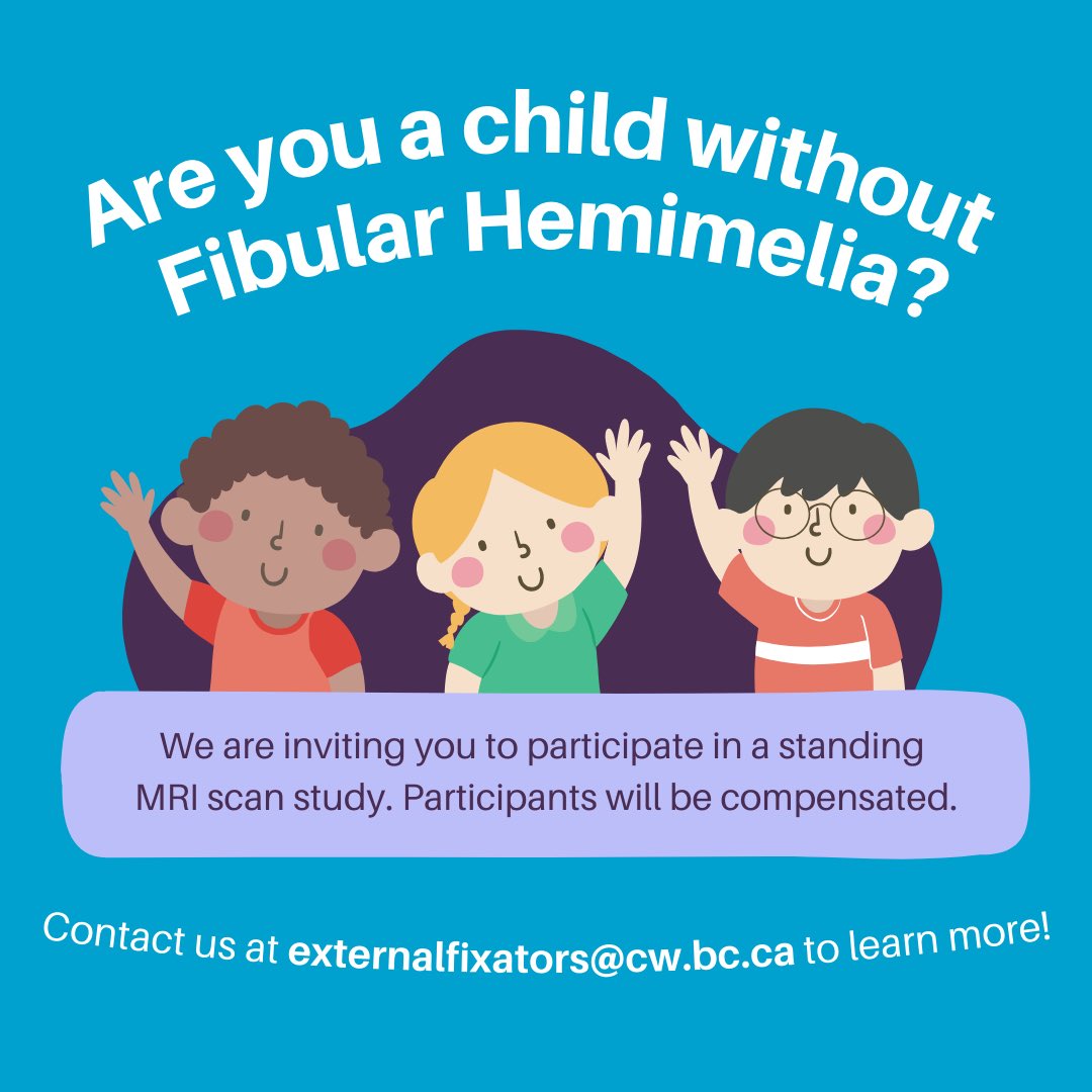 If you are a child without Fibular Hemimelia, you are eligible to participate in a new study!