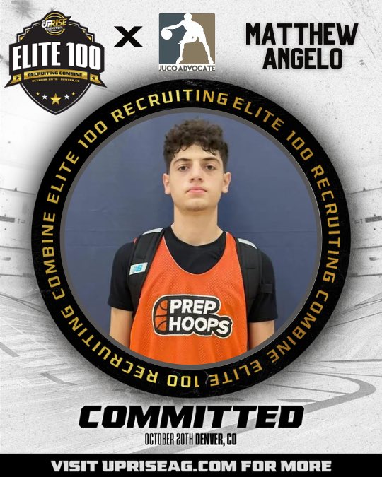 COMMITTED ‼️@_matthewangelo The #Elite100 Recruiting Combine is here ! Directly after @jucoadvocate  Rocky🏔️Showcase ! 🤝w/ biggest recruiting stage in CO! Average 200+College Coaches attending🔥 📆 Oct 20 📍The Courts 🕰️5:30-9:30 Register now! ➡️UpriseAG.com