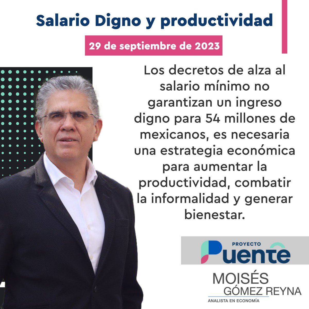 gomezreyna's tweet photo. En México requerimos una política laboral  integral, en la que los apoyos sociales no sean la ambulancia de las malas decisiones de un gobierno contra la productividad y la generación de empleos dignos. 
Te comento al respecto en @ProyectoPuente👇
https://t.co/4U076msKTq https://t.co/KwRTqWZGah