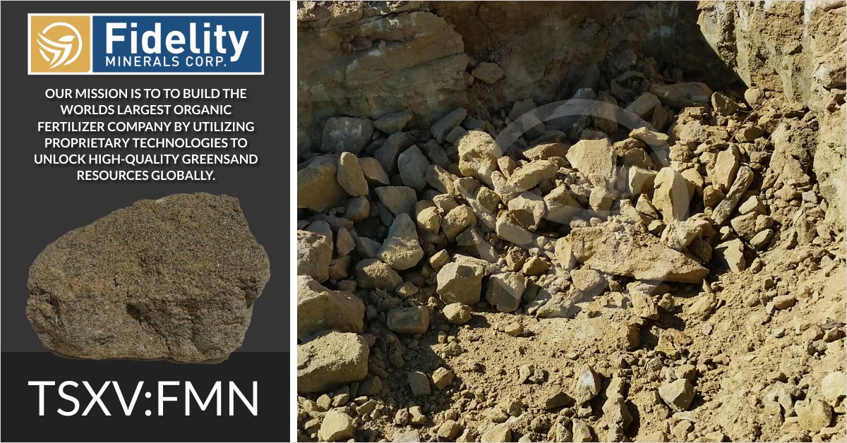 FidelityMinCorp's tweet photo. $FMN.V #tsxv #fidelityminerals #greensands #fertilizer #organic #glauconite #australia #florina #potash #phosphate #potassium https://t.co/f2GWUmMEQE