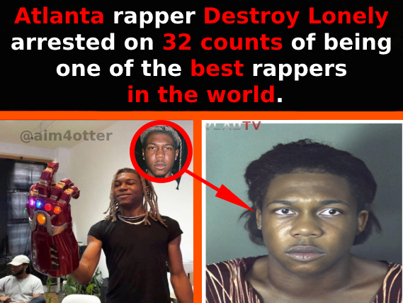 aim4otter's tweet photo. BREAKING NEWS !!!!! Atlanta rapper "Destroy Lonely" was arrested today, the day after he released his album: "ILCK (directors cut)". @destroylonely #opium #kencarson #destroylonely #freebro #ILCK #IfLooksCouldKill #rap #undergroundrap #teenx #playboicarti https://t.co/ubEi9TwQfK