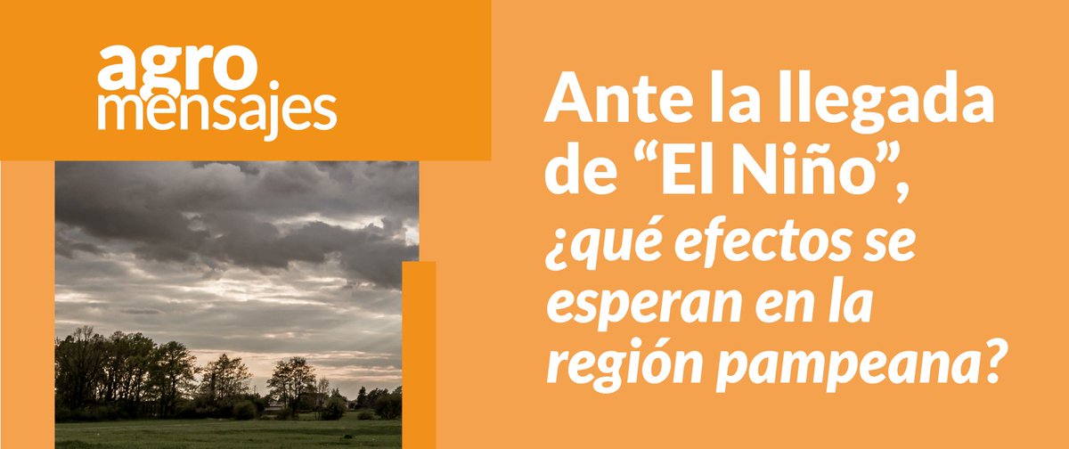 agrariasunr's tweet photo. ⛈️ La llegada de “El Niño” 

Te compartimos un resumen del artículo publicado por docentes e investigadores de la Cátedra de Climatología Agrícola y de la Cátedra de Estadística en la edición 66 de #Agromensajes

Leé el artículo completo en 👉🏼 https://t.co/EU8X49PFdD https://t.co/6F8MCntkCL