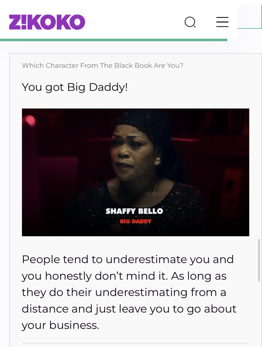 I got Big Daddy! Too real 😂

Which Character From The Black Book Are You? zikoko.com/quizzes/quiz-w… #ZikokoQuiz via @zikokomag