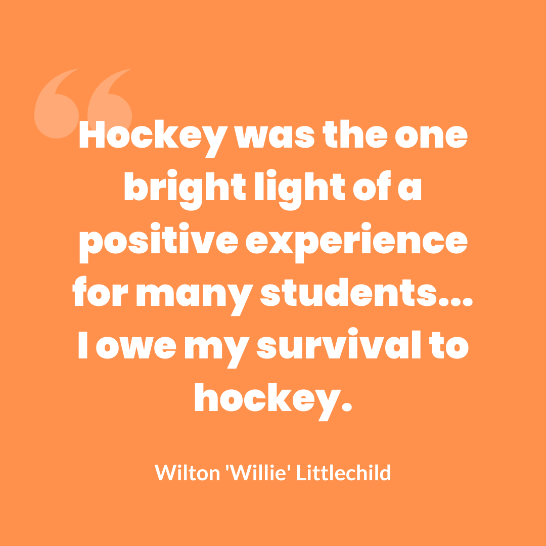 Hockey was used by residential and day schools as a tool intended to further assimilation in Western values. Some survivors and victims do and did not see hockey as anything but oppressive, while others took back the game as a place of relief from their abuse and trauma.
