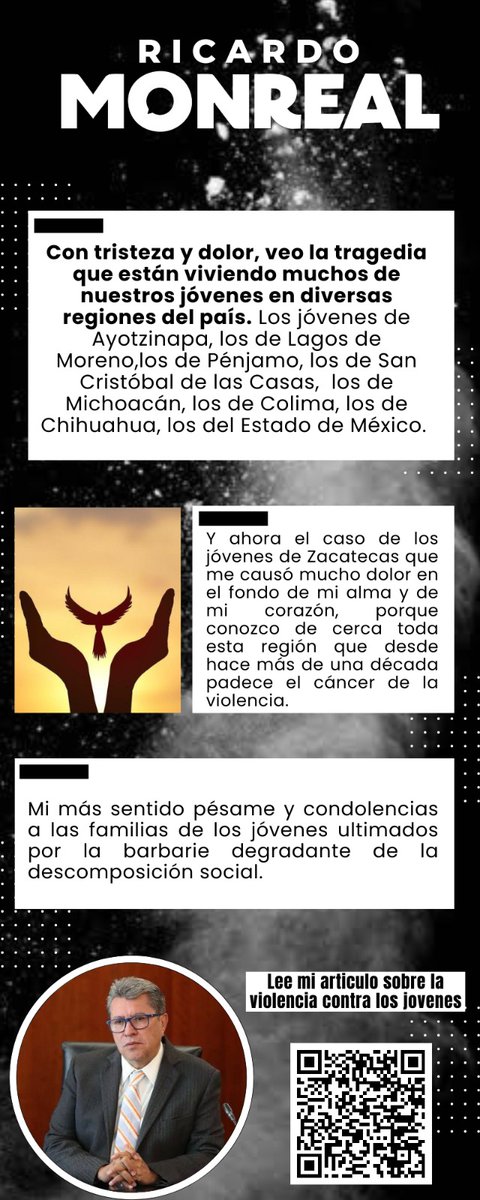 ReconciliaNL's tweet photo. Qué lamentable que ser joven conlleve hoy tanto riesgo y amenazas del crimen organizado. Sobre esto escribí el siguiente artículo: https://t.co/McZyhfyAEG

@RicardoMonrealA 

#MonrealesReal
#MonrealesMorena https://t.co/TGGOw9qzDj
