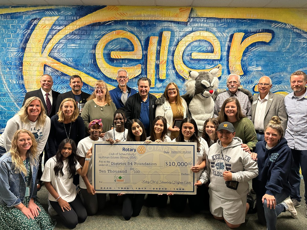 D54Foundation's tweet photo. Today, @RotarySche was presented their brick as part of the @D54Keller legacy. The Schaumburg-Hoffman Estates Rotary has sponsored the breakfast club at Keller since 2017 - helping thousands of students over the past 7 years start their day ready to learn. https://t.co/YPPMLVWB35
